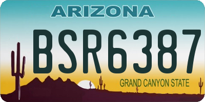 AZ license plate BSR6387