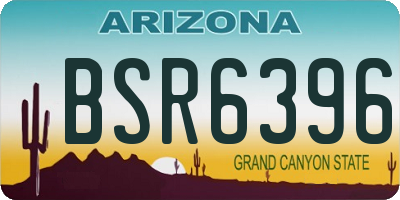 AZ license plate BSR6396