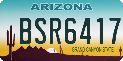 AZ license plate BSR6417