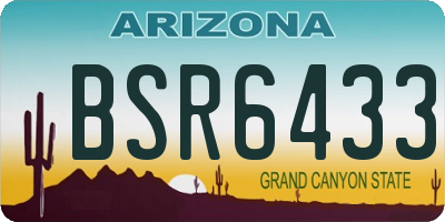 AZ license plate BSR6433