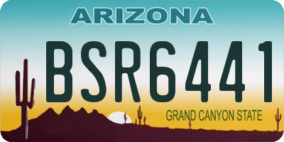 AZ license plate BSR6441