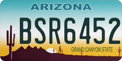 AZ license plate BSR6452