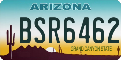 AZ license plate BSR6462