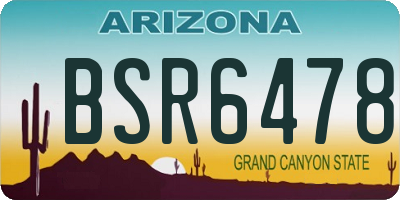 AZ license plate BSR6478