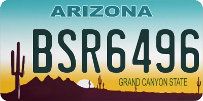 AZ license plate BSR6496