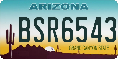 AZ license plate BSR6543