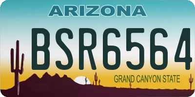 AZ license plate BSR6564