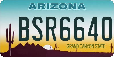 AZ license plate BSR6640