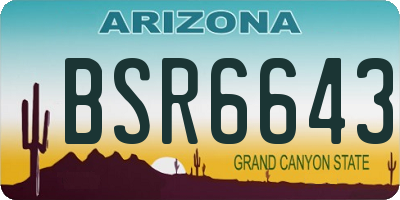 AZ license plate BSR6643