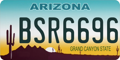 AZ license plate BSR6696