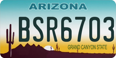 AZ license plate BSR6703