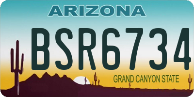 AZ license plate BSR6734
