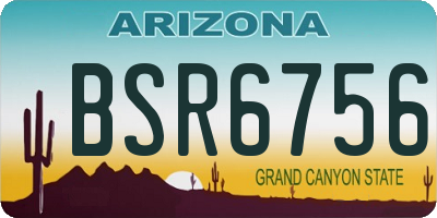 AZ license plate BSR6756