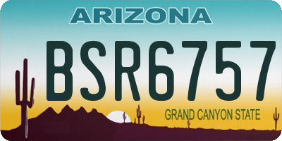 AZ license plate BSR6757