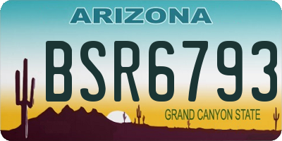 AZ license plate BSR6793