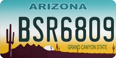 AZ license plate BSR6809