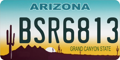 AZ license plate BSR6813