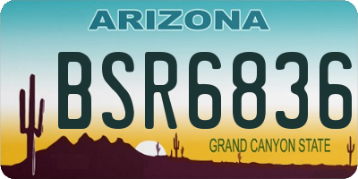 AZ license plate BSR6836