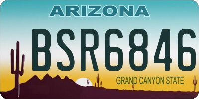 AZ license plate BSR6846