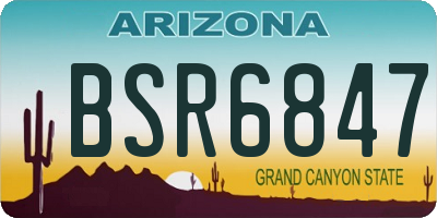 AZ license plate BSR6847