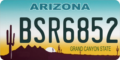 AZ license plate BSR6852