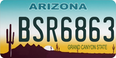 AZ license plate BSR6863