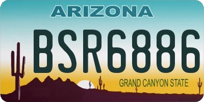 AZ license plate BSR6886