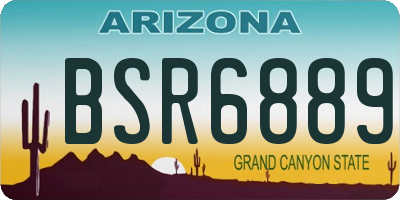 AZ license plate BSR6889