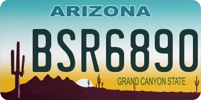 AZ license plate BSR6890