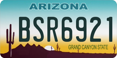 AZ license plate BSR6921