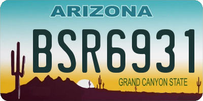 AZ license plate BSR6931