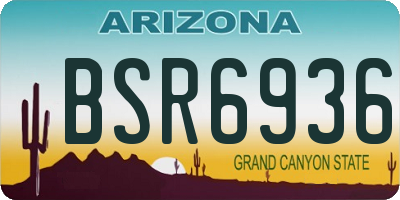 AZ license plate BSR6936