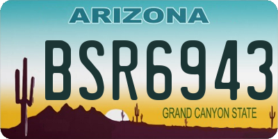 AZ license plate BSR6943