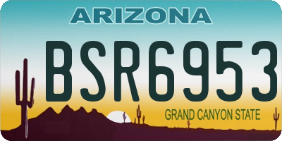 AZ license plate BSR6953