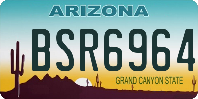 AZ license plate BSR6964