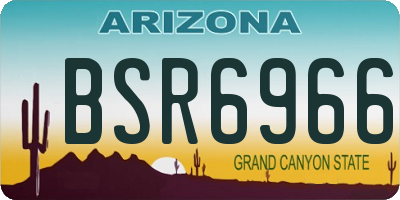 AZ license plate BSR6966