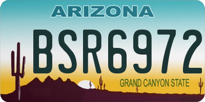 AZ license plate BSR6972