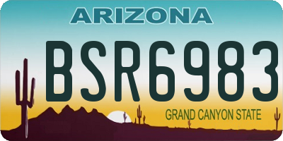 AZ license plate BSR6983