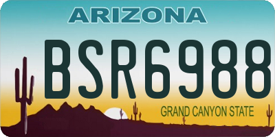 AZ license plate BSR6988