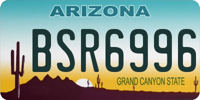 AZ license plate BSR6996