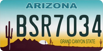 AZ license plate BSR7034