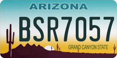 AZ license plate BSR7057