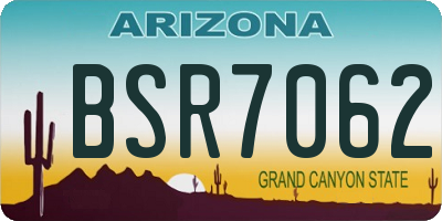 AZ license plate BSR7062