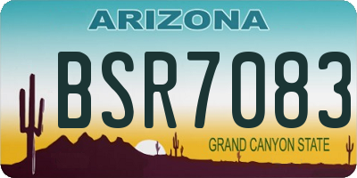 AZ license plate BSR7083