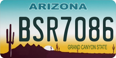 AZ license plate BSR7086