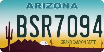 AZ license plate BSR7094