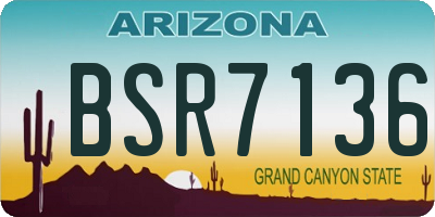 AZ license plate BSR7136