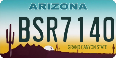 AZ license plate BSR7140