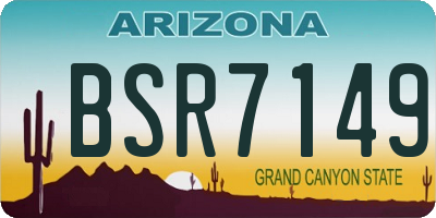 AZ license plate BSR7149