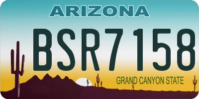 AZ license plate BSR7158